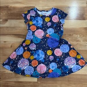 Cat & Jack Navy Space Planet Twirl Dress with Multicolor Planets 7/8 M